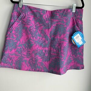 NWT 🏷COLUMBIA TIDAL SANDS II SKORT size L pink and steel blue